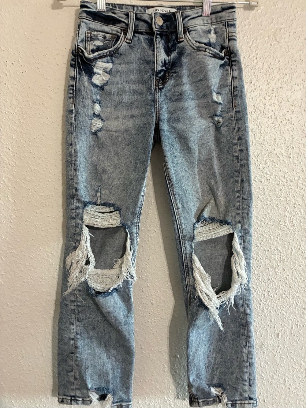 Lovervet distressed bleach denim
